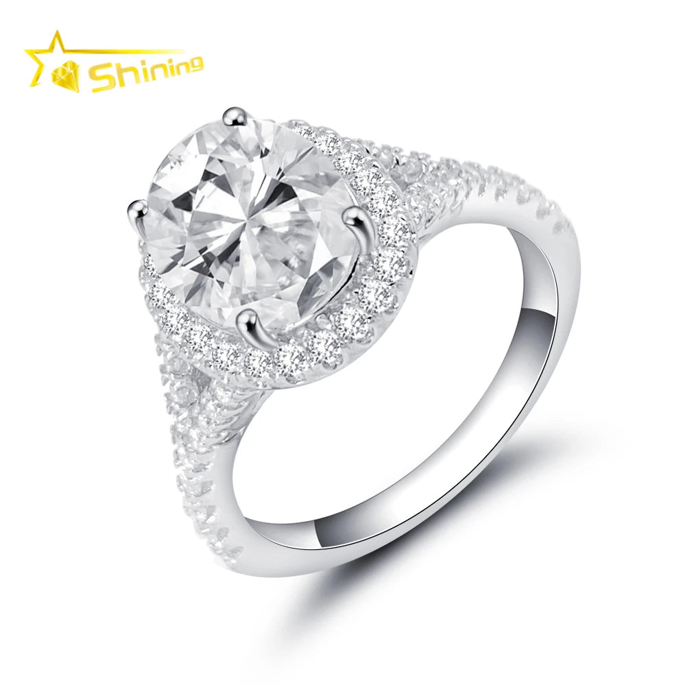 Fashion Jewelry Factory Price Women Lab Grown Diamond D-VVS1 Color Wedding Band Sterling Silver 925 Moissanite Engagement Ring