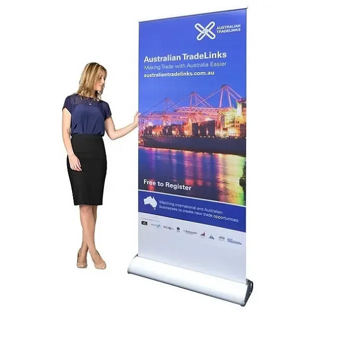 Business and Advertising Aluminum Printed Display Exhibition Show Standard Pull Roll up Banner 85x200cm CMYK Digital Lightweight MegaBDM
