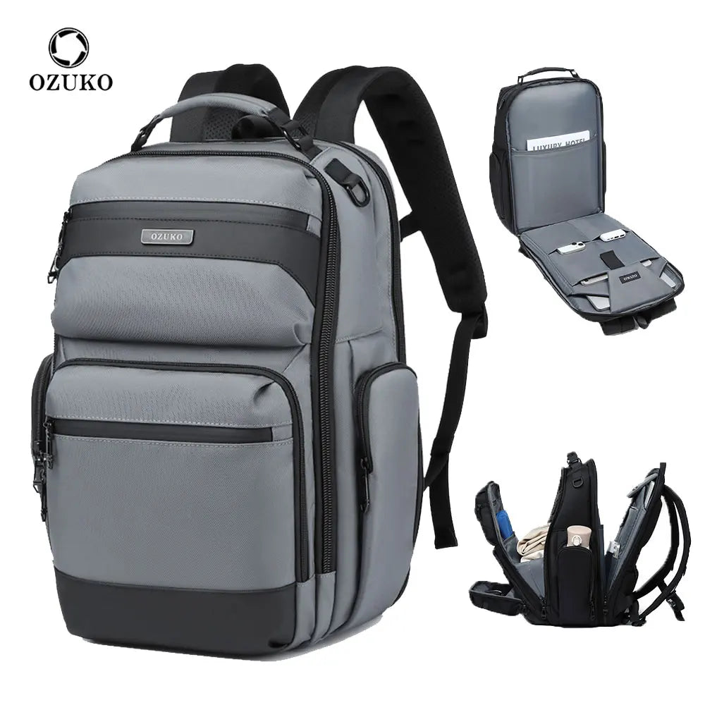 OZUKO 9770 Stylish Urban Laptop Backpack Functional Every Man's Travel Needs Strap Luggage for Men