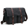 Business Laptop Cotton Canvas Custom Print Logo Side Sling Crossbody Luggage Travel Shoulder Messenger Bag for Men Women