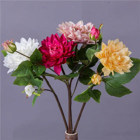 New Design Artificial Silk Latex Real Touch Dahlia Decorative Flower Real Touch Latex Artificial Flowers