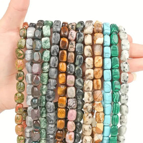 8*12mm DIY Square Bead Natural Stone Amethyst Rose Quartz Crystal Loose Gemstone Beads for Jewelry Making