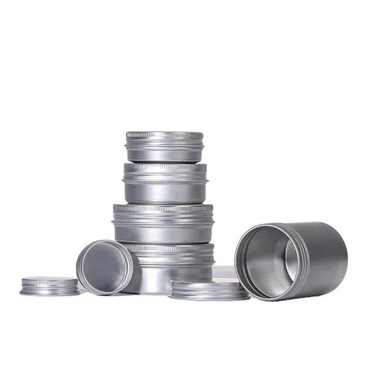Customized Screw Lid Various Capacity Ointment Container Cans Flat Aluminum 10ml 15ml 25ml 30ml 50ml 60ml 80ml 100ml 250ml 10PCS