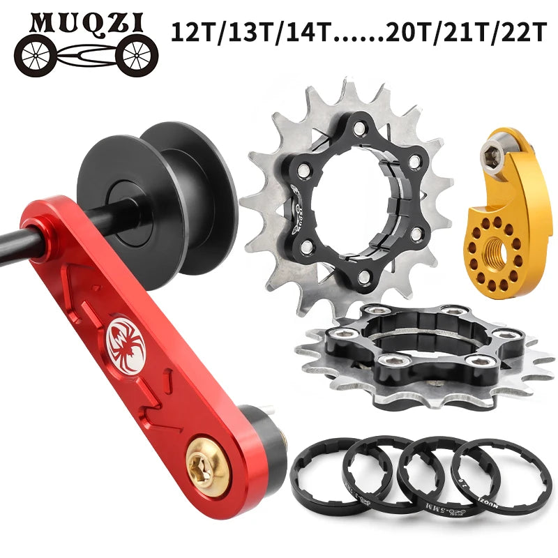 MUQZI Bike Single Speed Conversion Kit 12t-22t Mtb Single Speed Chain Tensioner Fixie Cassette Set