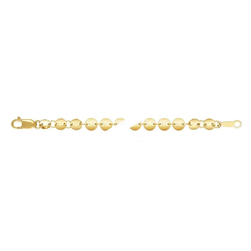 Fashion Genuine 4mm Gold Filled Round Sequin Disc Chain Necklaces 14K for Women Jewelry Making
