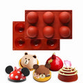 Large 6-Cavity Silicone Semi Sphere Mold Non-Stick Half Sphere Baking Molds for Cake Tools