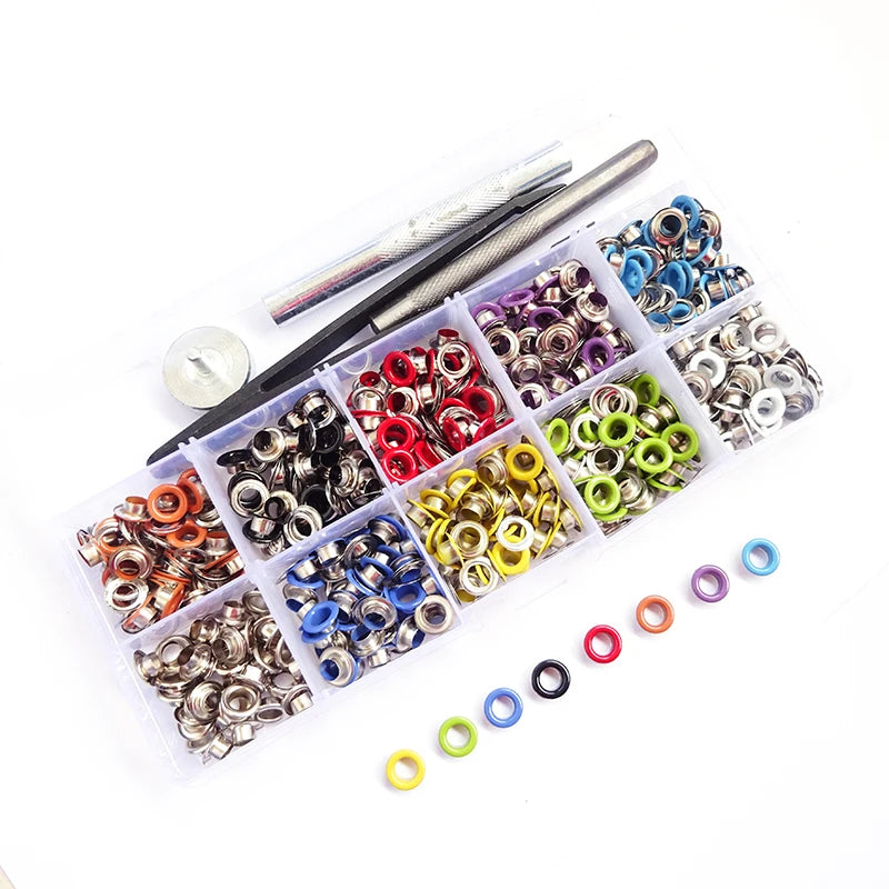 5mm Colorful Garment Purse Bag Eyelet Grommet With Installation Tool Kit Set