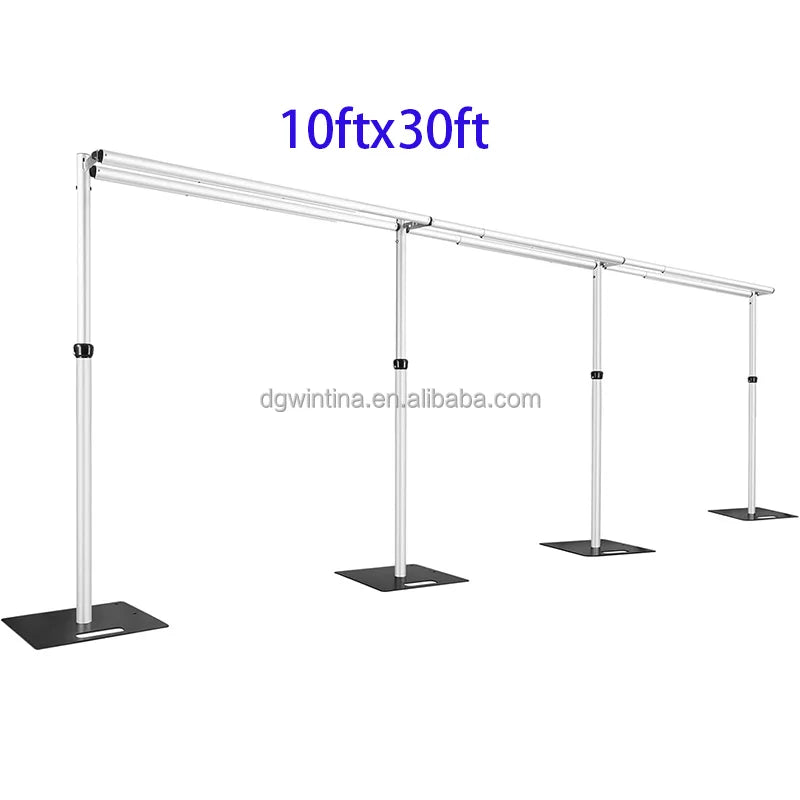 10X30FT Double Crossbar Adjustable Pipe and Drape Backdrop Kits for Event Party Trade Shows Booth and Wedding Decor Babyshower MegaBDM
