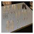 DAIHE S925 Silver Needle Long Butterfly Tassel Earrings Copper Zircon Full Diamond Shiny Earrings for Women