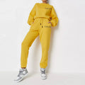 K210379 Custom Women Sweatshirt Set Blank Crew Neck Hoodie Pullover Long Sleeve Oversized Fashion Streetwear Clothing