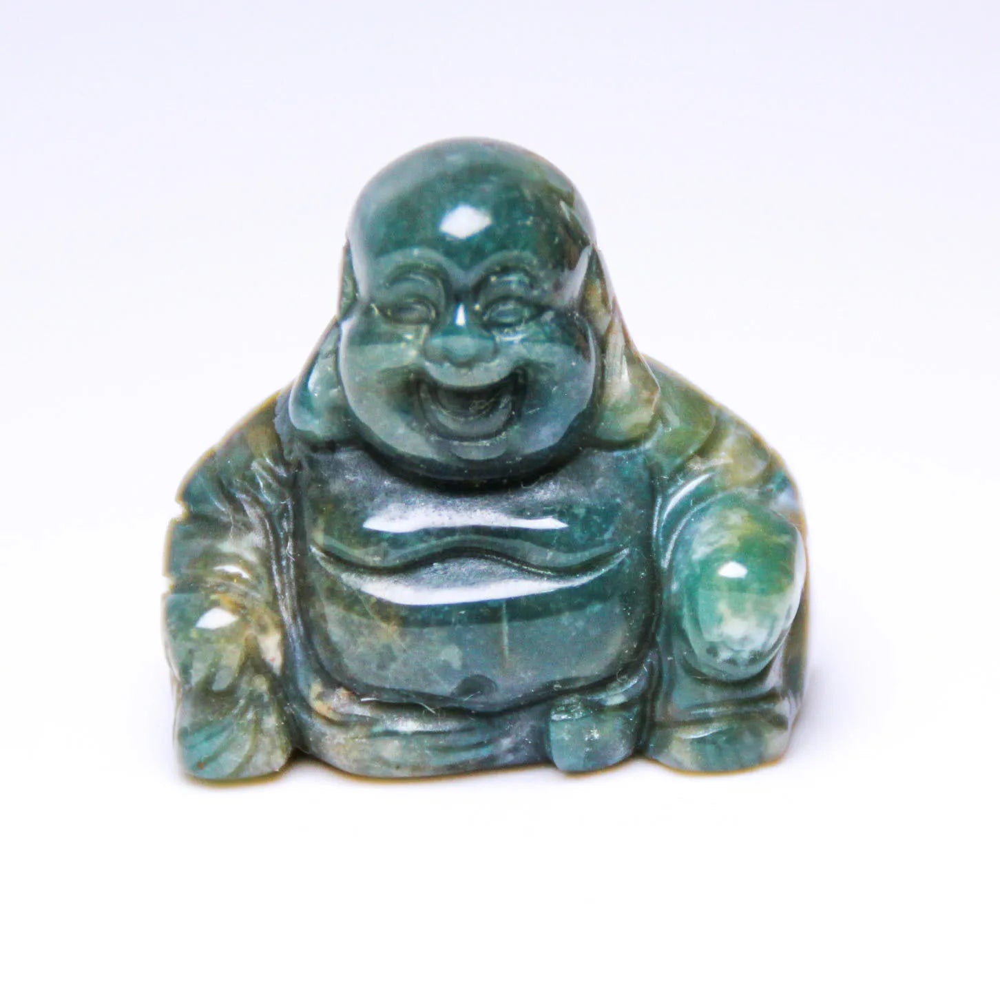 HZ Fashion Natural Crystal 7 Chakra Reiki Indian Agate Energy Buddha Carving for Christmas Gifts Crafts