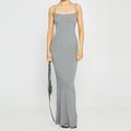Factory Customization Elastic Fabric Solid Color slip Dress Sexy Tight Waist Slim Fit Maxi Dress