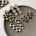 Checkered Clips Smile Duck Bill Hairgrip Bear Hair Clips Not Crease the Hair Acetate Large Free Creaseless No Bend Hair Clips
