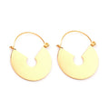 Ins Personality Stainless Steel Jewelry Minimalist Geometric Round Moon Scallop Gold Plated Hoop Earrings Women
