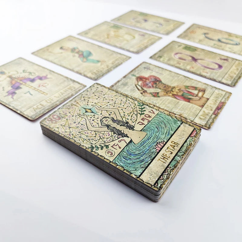 Anime Egyptian Oracle in Spanish Wholesale Tarot Gold Foil  Prisma Tarot Deck Custom Tarot Cards