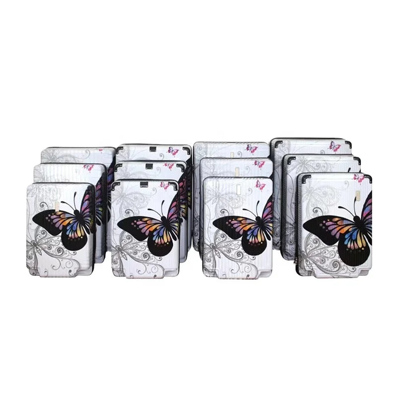 Butterfly Printing 20 Years Experience 12PCS ABS PC Semi-Finished Luggage Easy Assembly Durable Fashionable Business Style