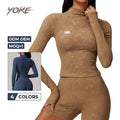 YK 2025 New Latest Breathable Quick Dry Wholesale One Piece Running Exercise Slim Top Black Plain Long Sleeve T-shirt