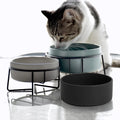 Small Ceramic Cat and Dog Bowl Feeder Automatic Cervical Spine Protection Food Storage Packed in Box