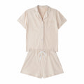 FUNG 6056  Designer LOGO Valentines 100% Cotton Sleepwear Short Sleeve 2 Pieces Women Pajamas Set