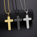 Trendy Retro Hip-hop Stainless Steel Bible Cross Pendant Necklace Gold Plated for Men Women Durably Fashionable Jewelry