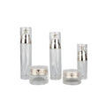 New Type Clear Glass Bottle Jar 30g 50g 40ml 80ml 100ml 120ml Silver Pump Cosmetic Container Package Skin Care False Eyelashes