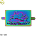 Good Polished Handbag logo Metal Plate rainbow Plated Embossed Metal Name Label for Women Hats