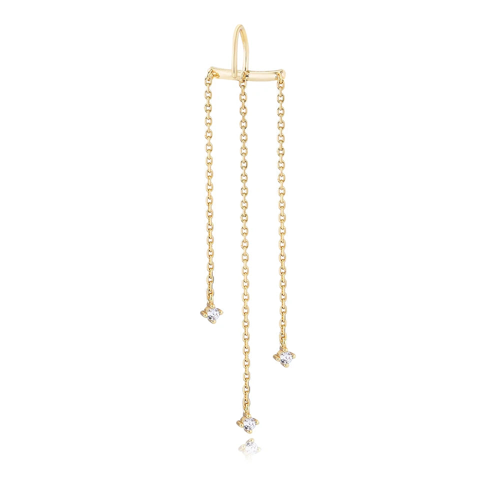 Fashion Dangle Jewelry 14K Gold Plated 925 Sterling Silver Long Tassel Statement Earrings for Women Girls