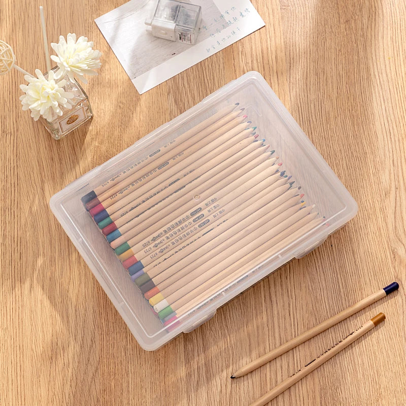 Transparent PP Plastic Office Organizer Eco-friendly Durable Desktop Storage Container