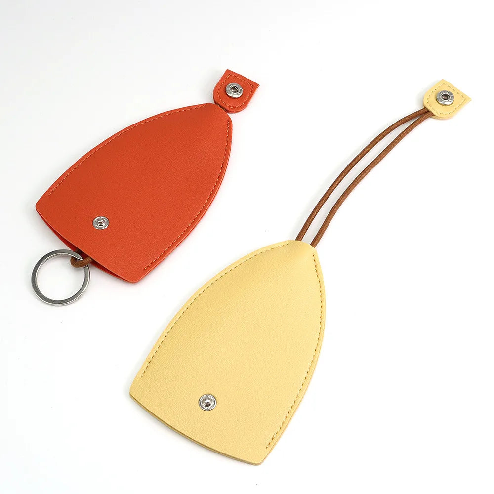Personalized Pull Out Key Bag Cute Key Fob Case PU Leather Car Keychain Case Portable Key Pouch for Car