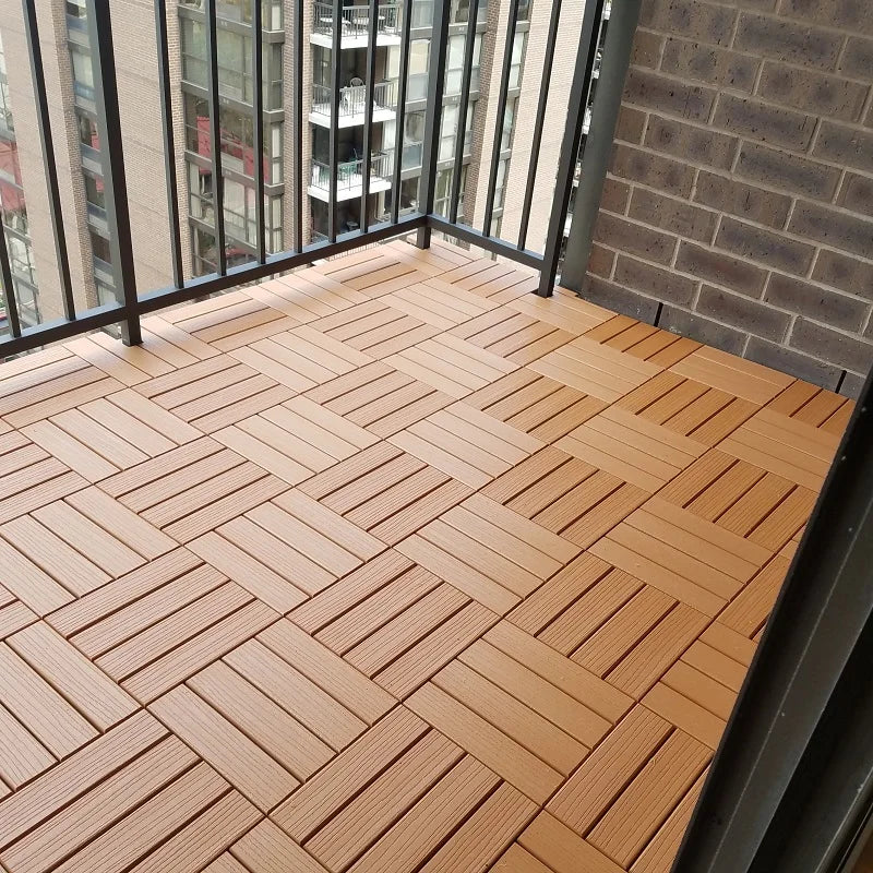 Wood Plastic Composite Flooring Eco Friendly Grooves Wpc Diy Interlocking Balcony Garden Decking Tiles