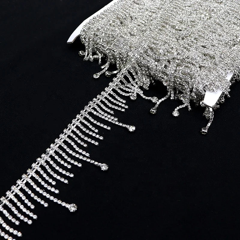 D039 45mm Rhinestone Close Cup Chain Crystal Close Cup Crystal Rhinestone Chain Sew