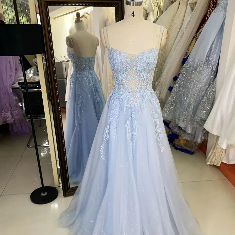 2025 Latest Custom Luxurious Three-dimensional  Embroidered Flower Lace A-Line Skirt New Design Evening  Prom Dress