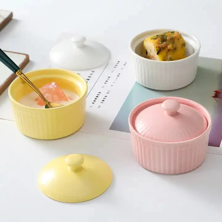 High-temperature Resistant Ceramic Small Baking Bowl Double-skin Milk Dessert Bowl Stew Cup Baking Bowl