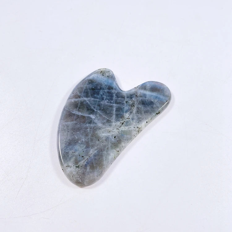 Huiying Hot Selling Gemstone Heart Scraping Therapy Tool Gua Sha Treatment Labradorite Stone Slice Energy Massager