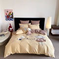 High Grade Applique Duvet Cover Premium Flat & Fitted Sheets Yellow Cotton Cartoon Bedding Set Cottonsupplier