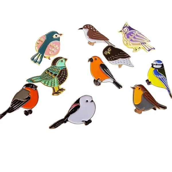 Custom Bespoke Soft Enamel Bird Metal Pins Badge for Fabric Decoration Various Vivid Animal Cartoon Badges Gift Brooches