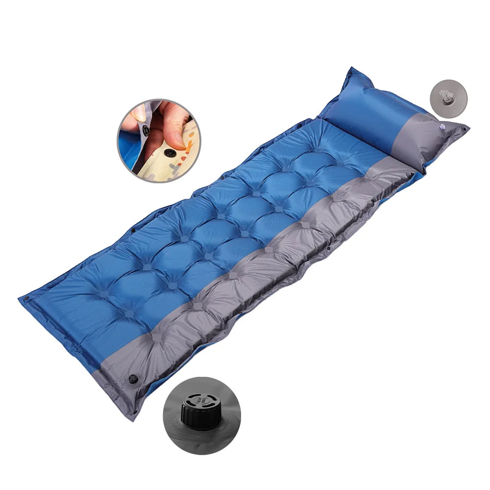 Camping Inflatable Mattress Lightweight Air Sleeping Pad Camping Mat Self-inflating Sleeping Pad for Camping With Pillow