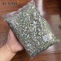 JUNAO Top Quality SS3-SS50 Bulk Package Round Glass Crystals Non Hotfix Strass Flatback AB Rhinestone for Jewelry