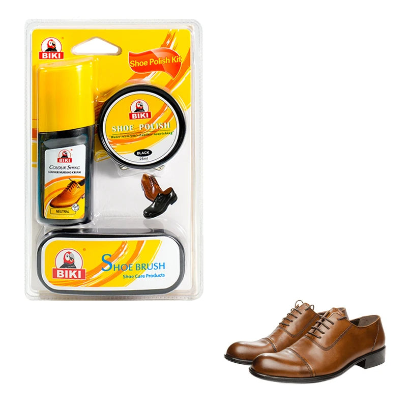 BIKI Leather Shiner Blister Pack Factory Wholesale Shoe Shine Set Shoe Care Accessories Product Express Shoe Polish Kit