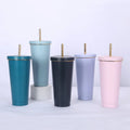 Modern Luxury Eco-Friendly 500ML 750ML Custom Insulated Travel Double Wall Stainless Steel Sublimation Tumbler Cups Straw 6