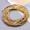4mm Rondelle Faceted Crystal Glass Beads Gold/Silver/Rose Gold/9K Gold Spacer Loose Beads for Jewelry Making DIY Bracelet