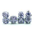 New Design Professional Round Edge Metal Blue Stripe 7pcs Dice Set Tabletop Game Accessories