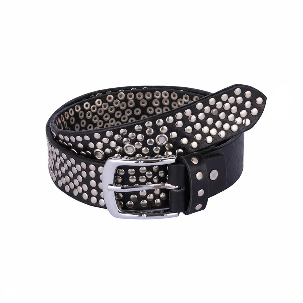 Vintage Distressed Leather Belt for Men Handmade Soft Textured Classic Buckle Adjustable Waist Genuine Leather Belt