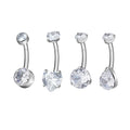 ASTM F136 Titanium 16G Navel CZ Inlay Internal Thread Eyebrow Belly Button Ring Earrings Women Body Piercing Jewelry