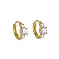 Fashion CZ Earrings 925 Sterling Silver Four Claw Round Small Large Cubic Zirconia Hoops for Women Fine Jewelry Wholesale