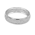 RZK-0037 Sterling Silver Band Ring with Cubic Zirconias Iced Out Big Silver Wedding Ring