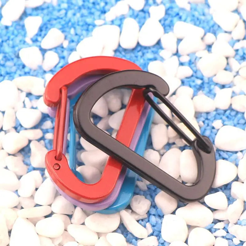 Wholesale 4cm Flat Aluminum Alloy Carabiner Clip Custom Laser Engraved Logo D-Ring Keychain Hook for Backpack Promotional Gift