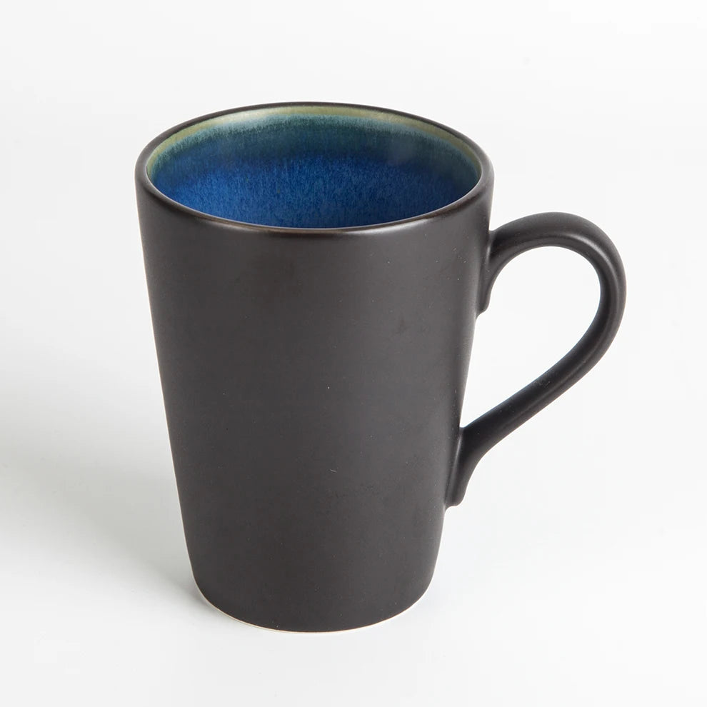 Shengjing 300ml Porcelain Modern Design Blue Mug for Cafe & Restaurant Use