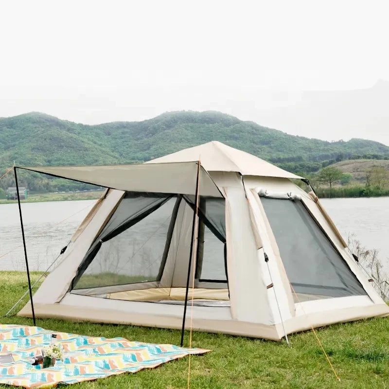 3/4/6 People Large Double Layer Waterproof Cabin Instant Camping Tents for Outdoor Picnic Camping
