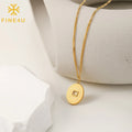 New Trendy Jewelry Stainless Steel 14K Gold Plated Colorful Diamonds Cubic Zirrcoaia Pendant Necklace